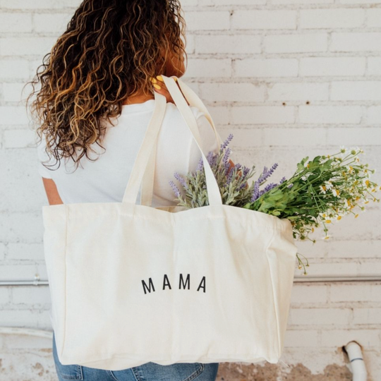 Mother's Day FREE GIFT - Mama Canvas Tote by Sunflower Motherhood | Eco Friendly Diaper Bag