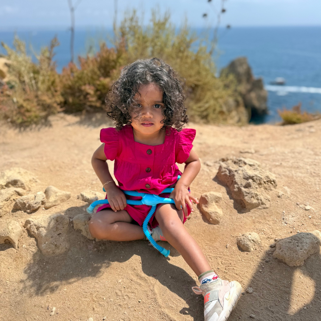 Mira Embroidered Printed Flutter Sleeve Top & Matching Shorts Set in Rani Pink