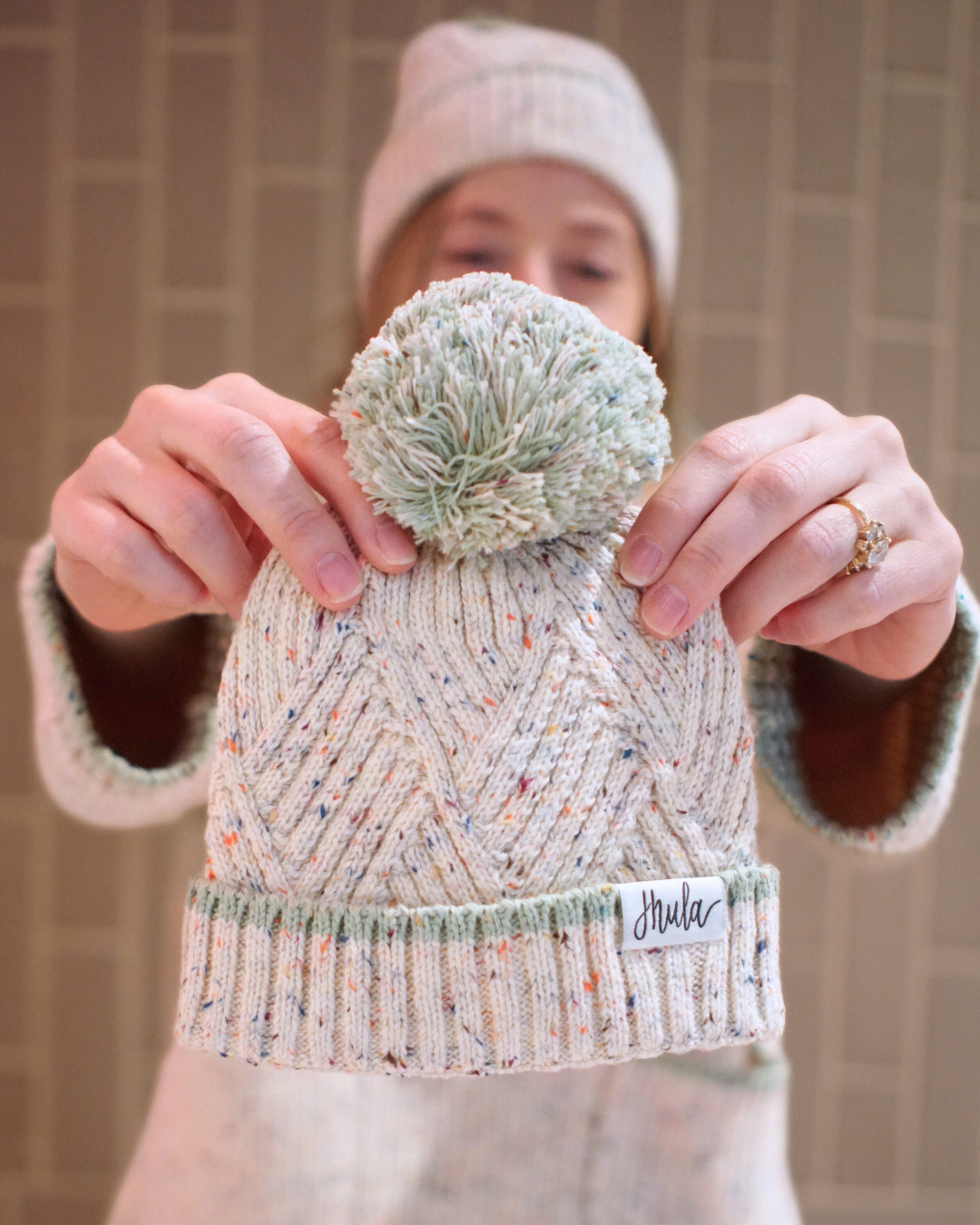 Baby Pompom Knit Beanie